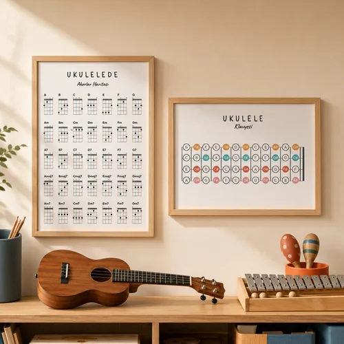 Ukulele Akor ve Klavye Posteri (2 Poster, Dijital) – 35 Akorlu Ukulele Öğrenme Seti PDF - görsel 4